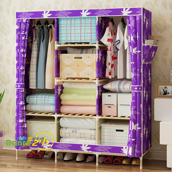 Tủ quần áo 3 buồng 8 ngăn khung gỗ chắc chắn