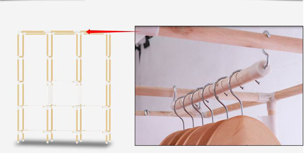 Tủ quần áo 3 buồng 8 ngăn khung gỗ chắc chắn