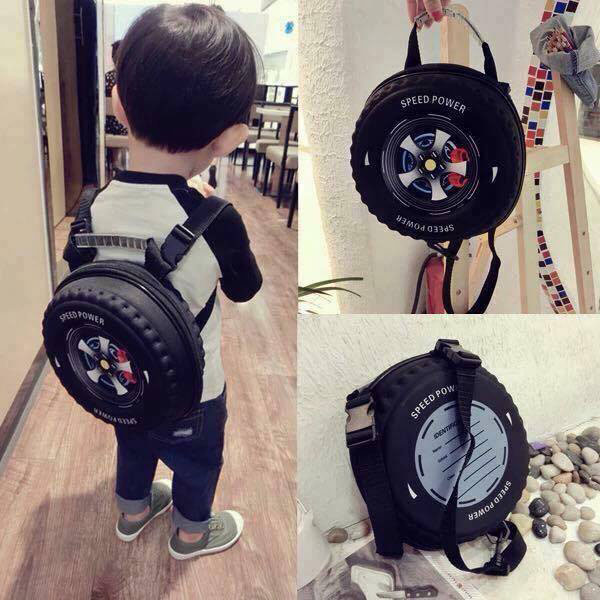 Balo 3d hình bánh xe độc đáo cho bé