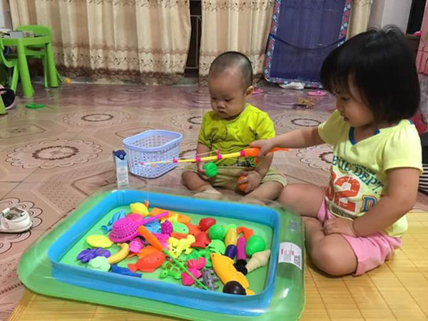 Bể phao câu cá cho bé