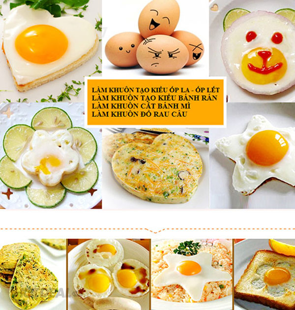 Bán sỉ bộ 4 khuôn chiên trứng làm bánh tạo hình