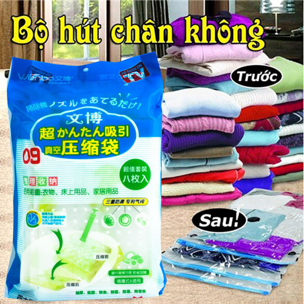 Bán buôn bộ 8 túi hút chân không kèm bơm