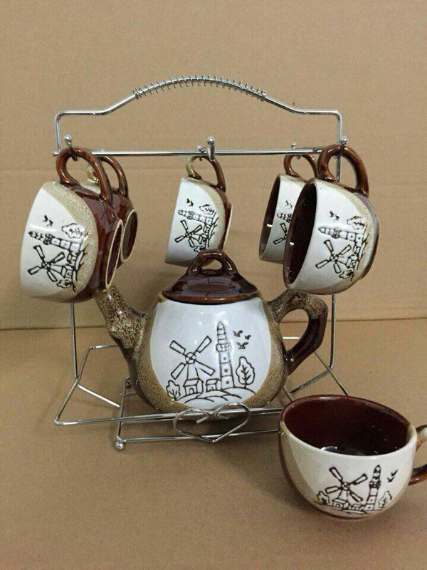 Bộ bình tách trà Coffee Set bằng gốm sứ