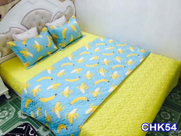 Bộ chăn ga gối cotton poly trần bông
