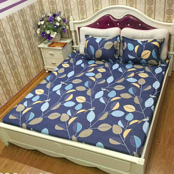 Bộ ga chun & 2 vỏ gối cotton poly mềm mại
