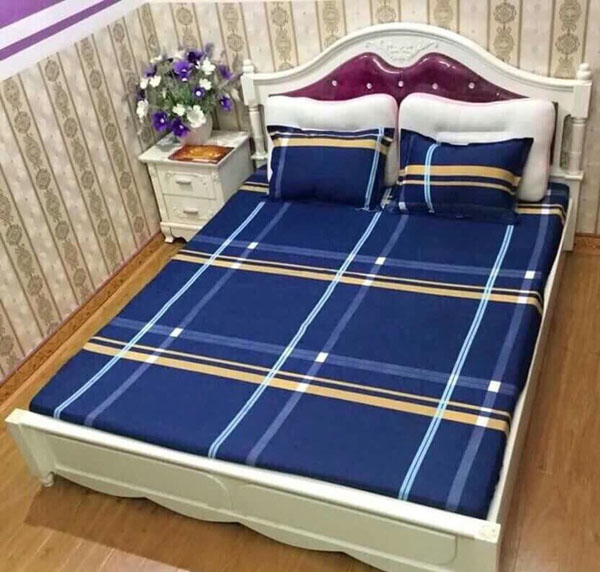 Bộ ga chun & 2 vỏ gối cotton poly mềm mại