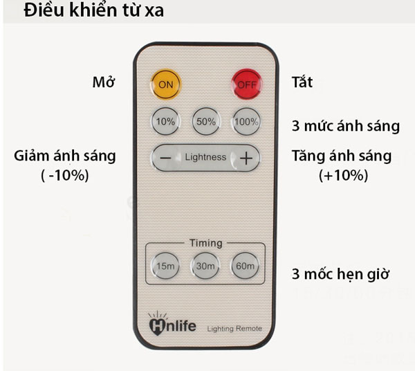 Đèn ngủ có điều khiển từ xa Hnlife