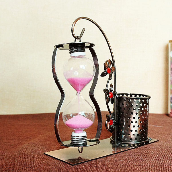 Đồng hồ cát hộp bút kim loại phong cách cổ điển