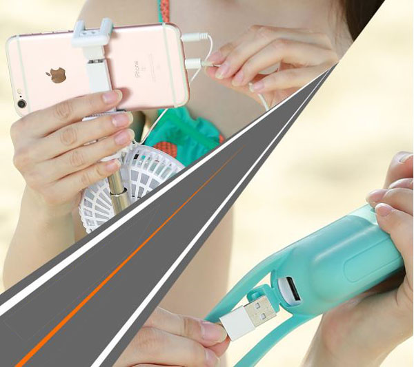 Gậy chụp hình tự sướng có quạt