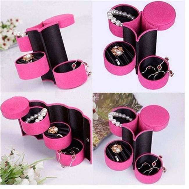 Hộp đựng trang sức hình trụ tròn cao cấp