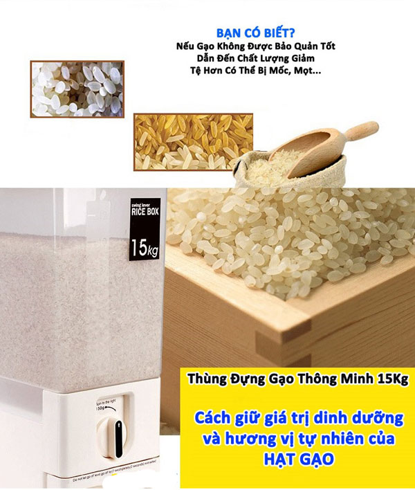 Thùng đựng gạo thông minh 15kg
