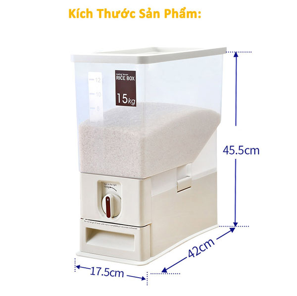 Bán buôn thùng đựng gạo thông minh 15kg
