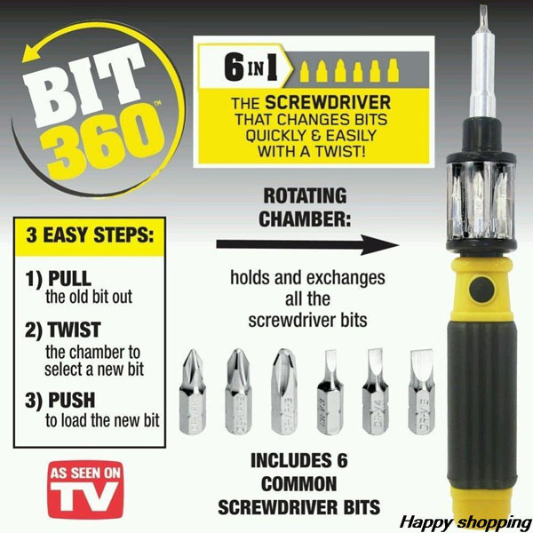 Tô vít đối đầu thông minh 6 trong 1 Bit 360