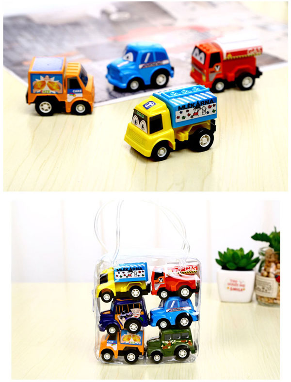 Túi 6 ô tô đồ chơi mini cho bé