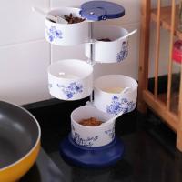 Hộp đựng gia vị 5 tầng xoay 360 độ